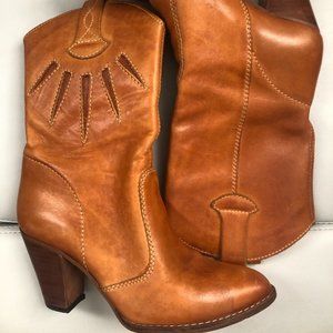 Vintage 70's Leather Boots Size 6